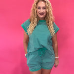 Earn Your Stripes Lounge Set in Green