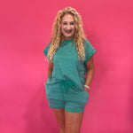 Earn Your Stripes Lounge Set in Green