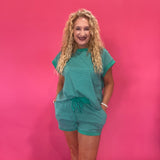 Earn Your Stripes Lounge Set in Green