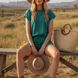 Earn Your Stripes Lounge Set in Green