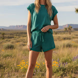 Earn Your Stripes Lounge Set in Green