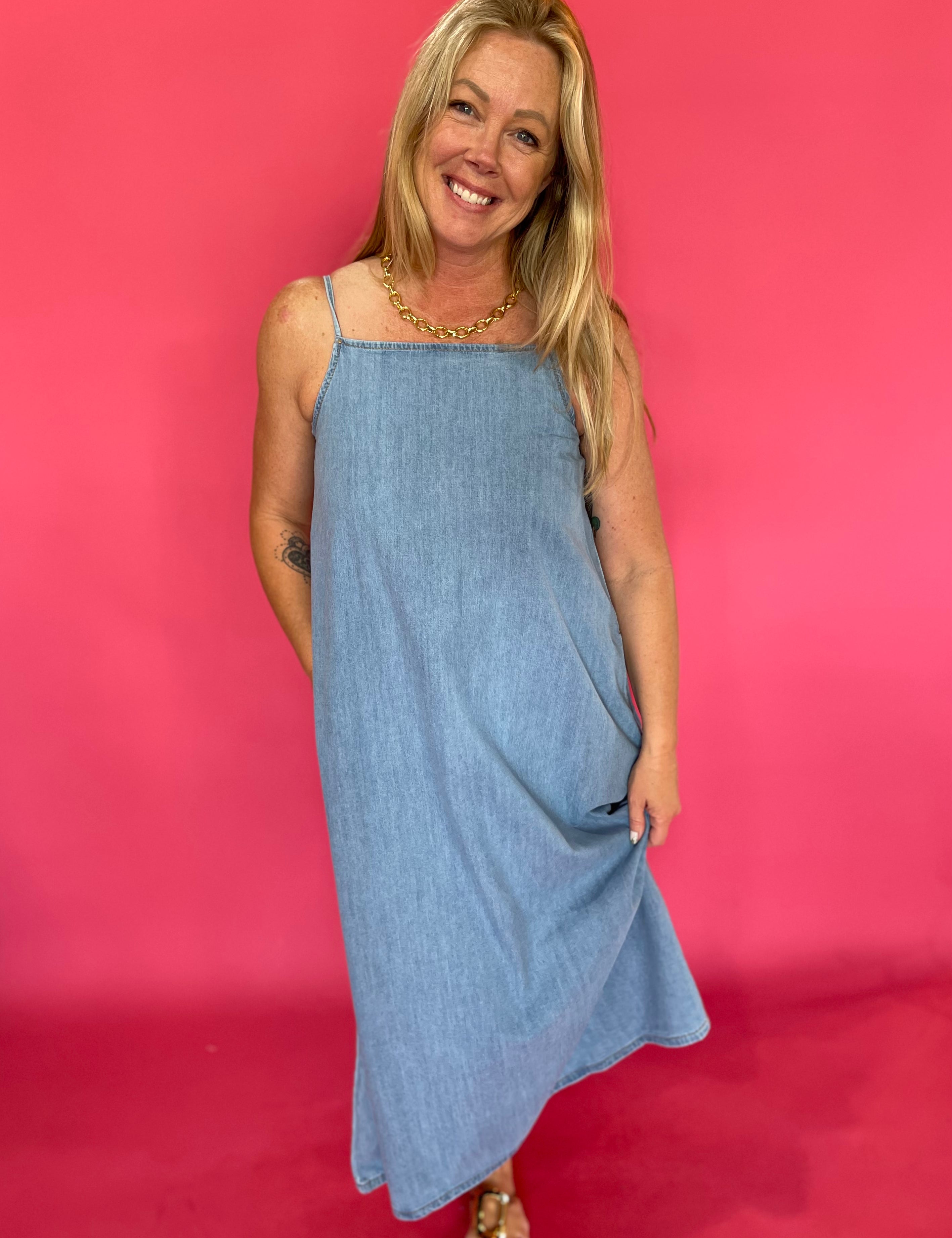 Easy Breeze Chambray Maxi Dress - Shabby 2 Chic Boutiques
