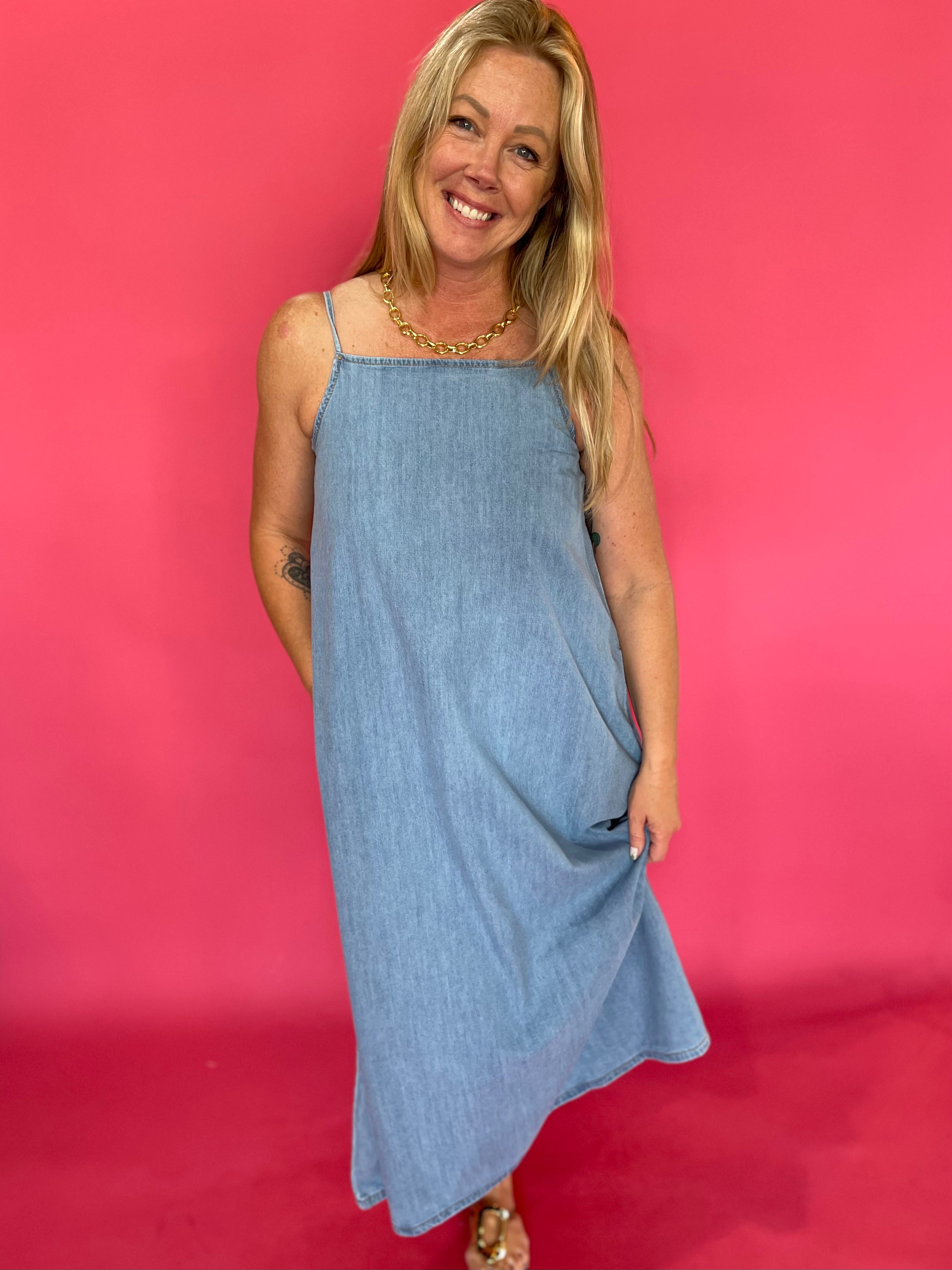 Easy Breeze Chambray Maxi Dress - Shabby 2 Chic Boutiques
