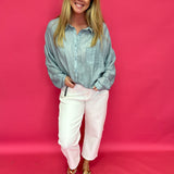 Easy Breeze Linen-Blend Button-Up Shirt - Shabby 2 Chic Boutiques