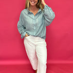 Easy Breeze Linen-Blend Button-Up Shirt - Shabby 2 Chic Boutiques