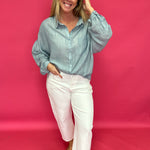 Easy Breeze Linen-Blend Button-Up Shirt - Shabby 2 Chic Boutiques