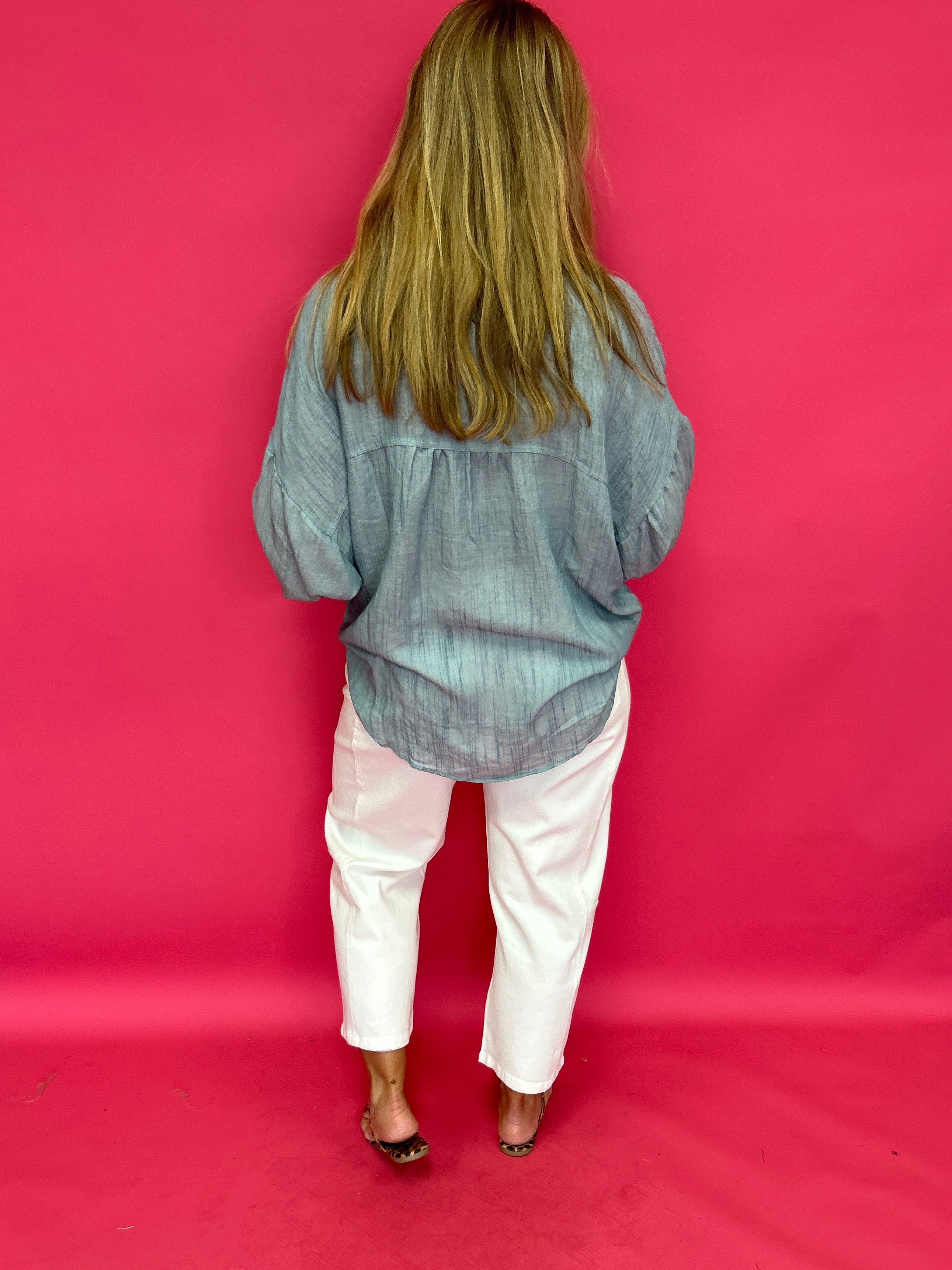 Easy Breeze Linen-Blend Button-Up Shirt - Shabby 2 Chic Boutiques