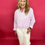 Easy Breeze Textured Stripe Button-Down Shirt - Shabby 2 Chic Boutiques