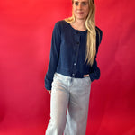 Easy Street Tie-Front Denim Pants
