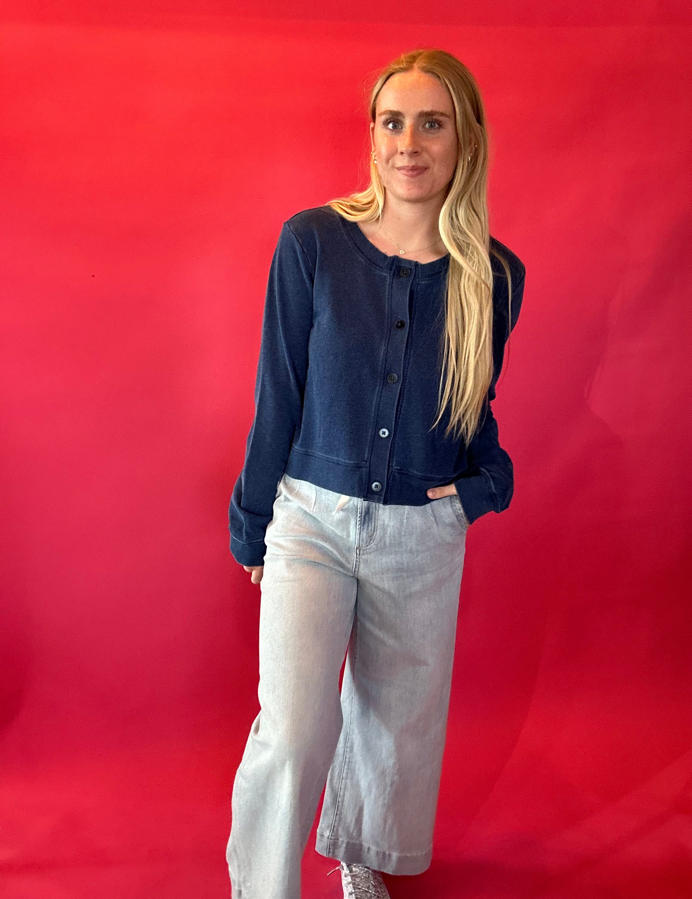 Easy Street Tie-Front Denim Pants