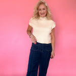 Ecru Essentials Mock Neck Top
