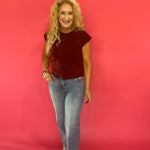 Edge of Glory Sleeveless Cardigan in Burgundy