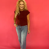 Edge of Glory Sleeveless Cardigan in Burgundy