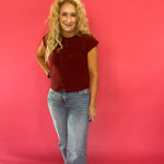 Edge of Glory Sleeveless Cardigan in Burgundy