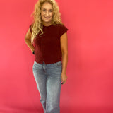Edge of Glory Sleeveless Cardigan in Burgundy