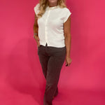 Edge of Glory Sleeveless Cardigan in Ivory