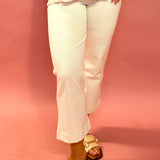 Effortless Edge: Ecru High-Waisted Wide-Leg Denim