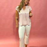 Effortless Edge: Ecru High-Waisted Wide-Leg Denim