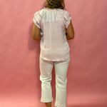 Effortless Edge: Ecru High-Waisted Wide-Leg Denim