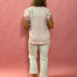 Effortless Edge: Ecru High-Waisted Wide-Leg Denim