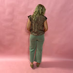 Effortless Edge: High-Waisted Wide-Leg Ankle Pants in Khaki