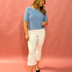 Effortless Edge: Millennium Cropped Flare Pant in White