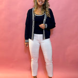 Effortless Edge: Millennium Cropped Flare Pant in White