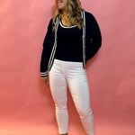 Effortless Edge: Millennium Cropped Flare Pant in White