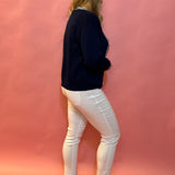 Effortless Edge: Millennium Cropped Flare Pant in White