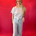 Effortless Elegance Off-Shoulder French Terry Top in Grey