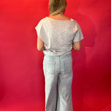 Effortless Elegance Off-Shoulder French Terry Top in Grey