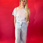 Effortless Elegance Off-Shoulder French Terry Top in Grey