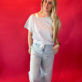 Effortless Elegance Off-Shoulder French Terry Top in Grey