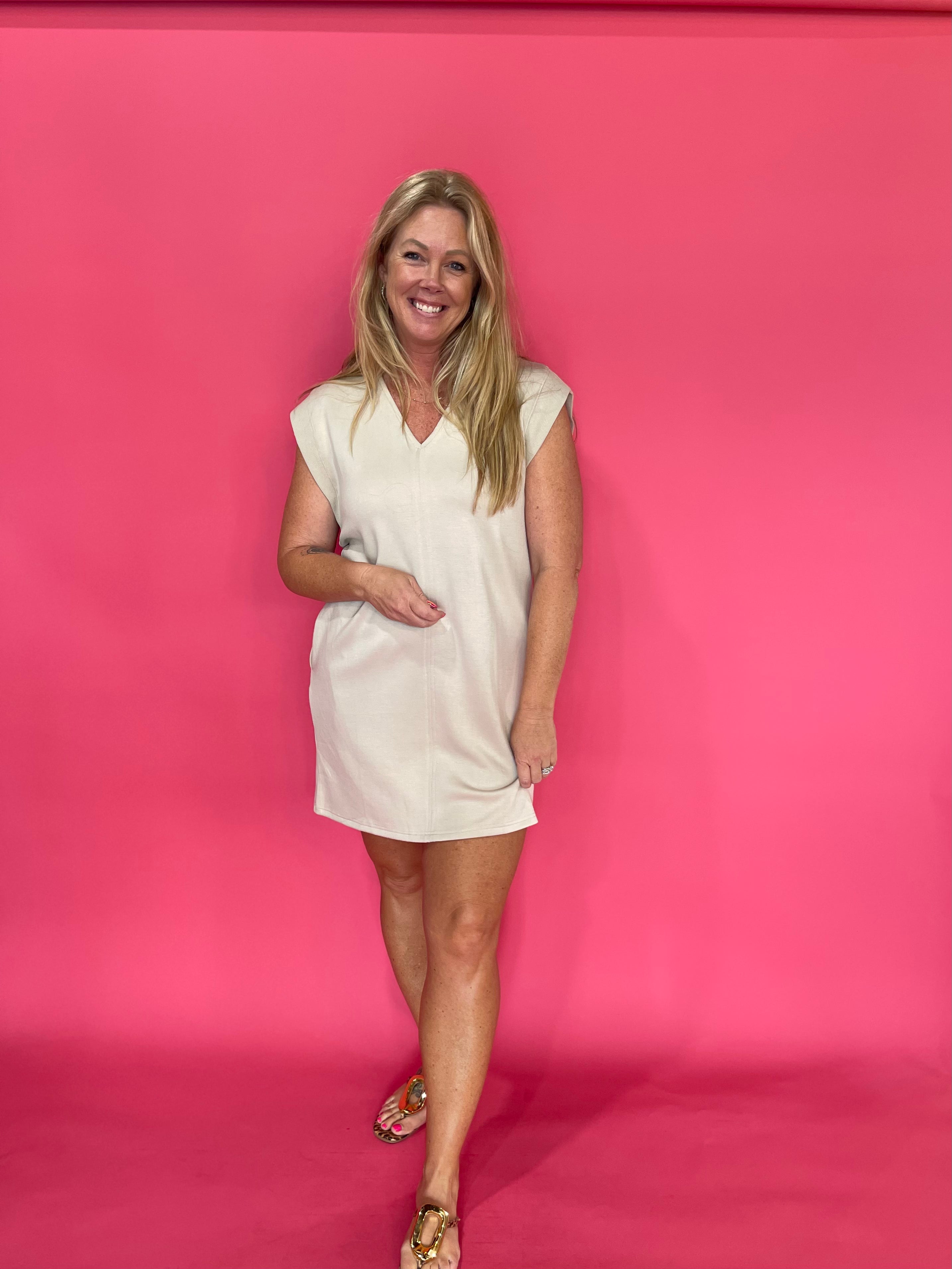 Effortless V-Neck Shift Dress