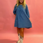 Effortless Vibe Denim Shift Dress