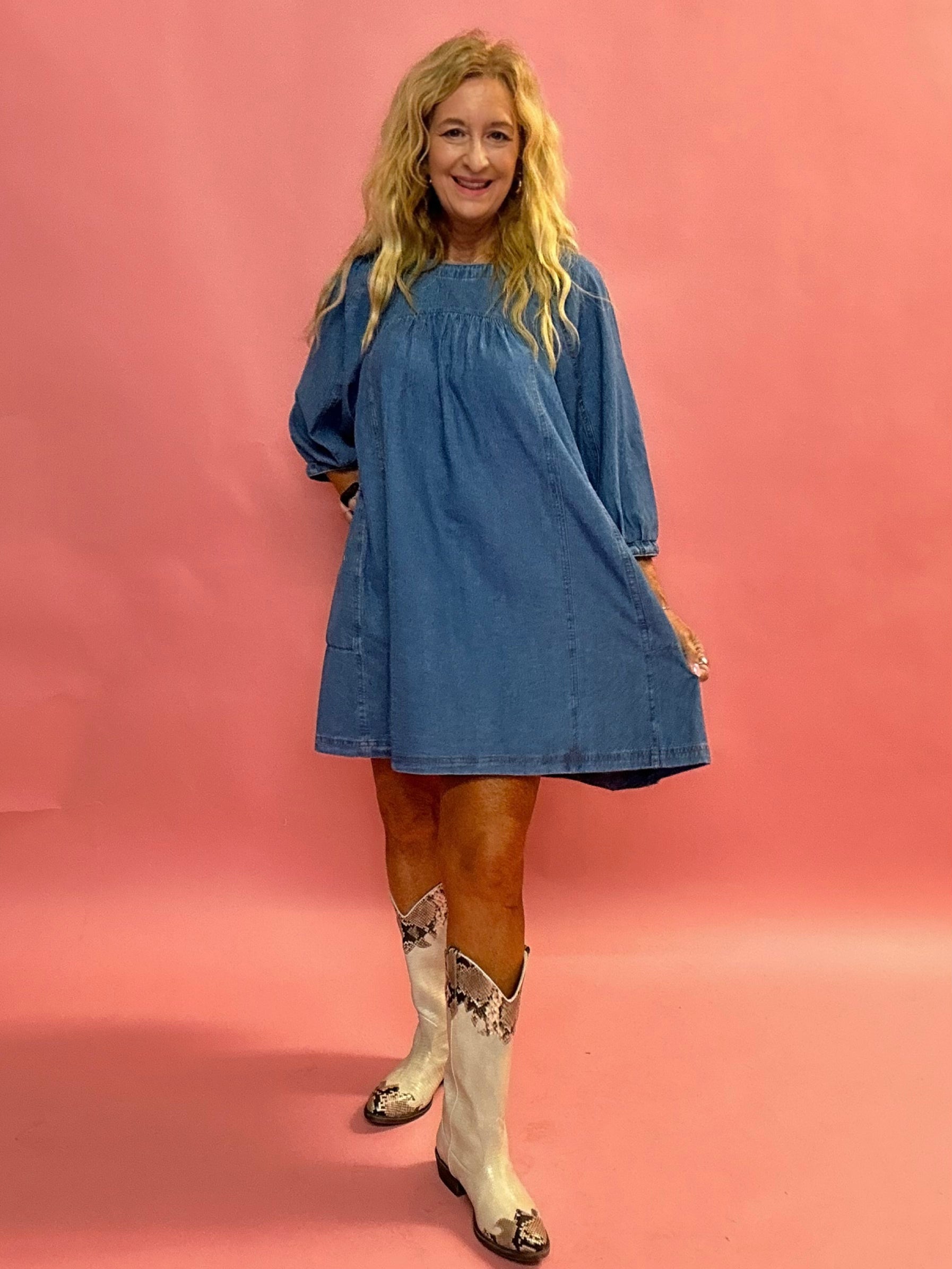 Effortless Vibe Denim Shift Dress