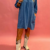 Effortless Vibe Denim Shift Dress