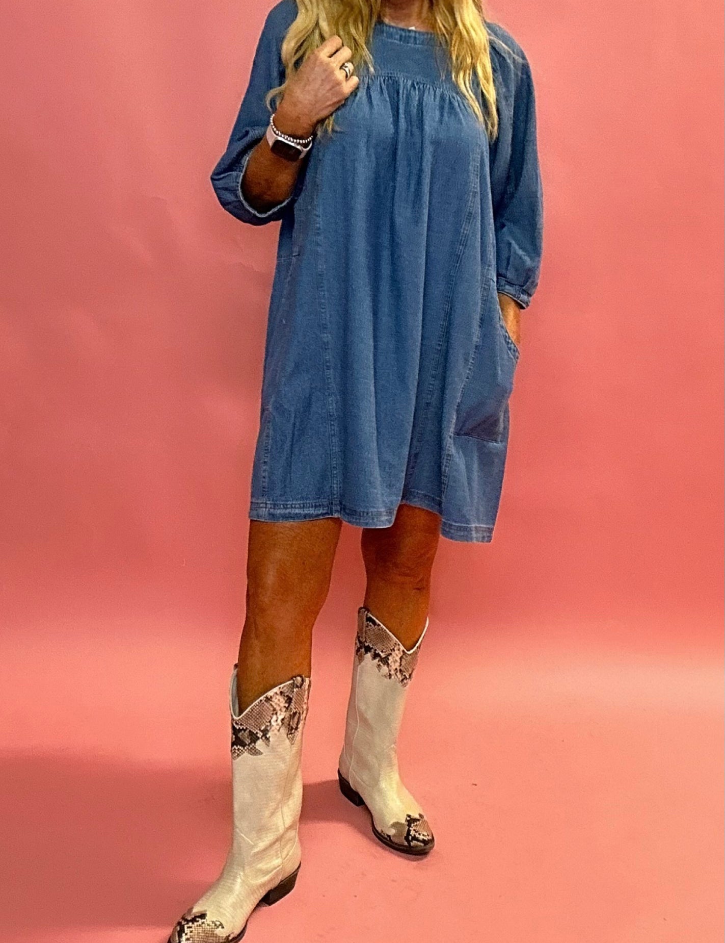 Effortless Vibe Denim Shift Dress