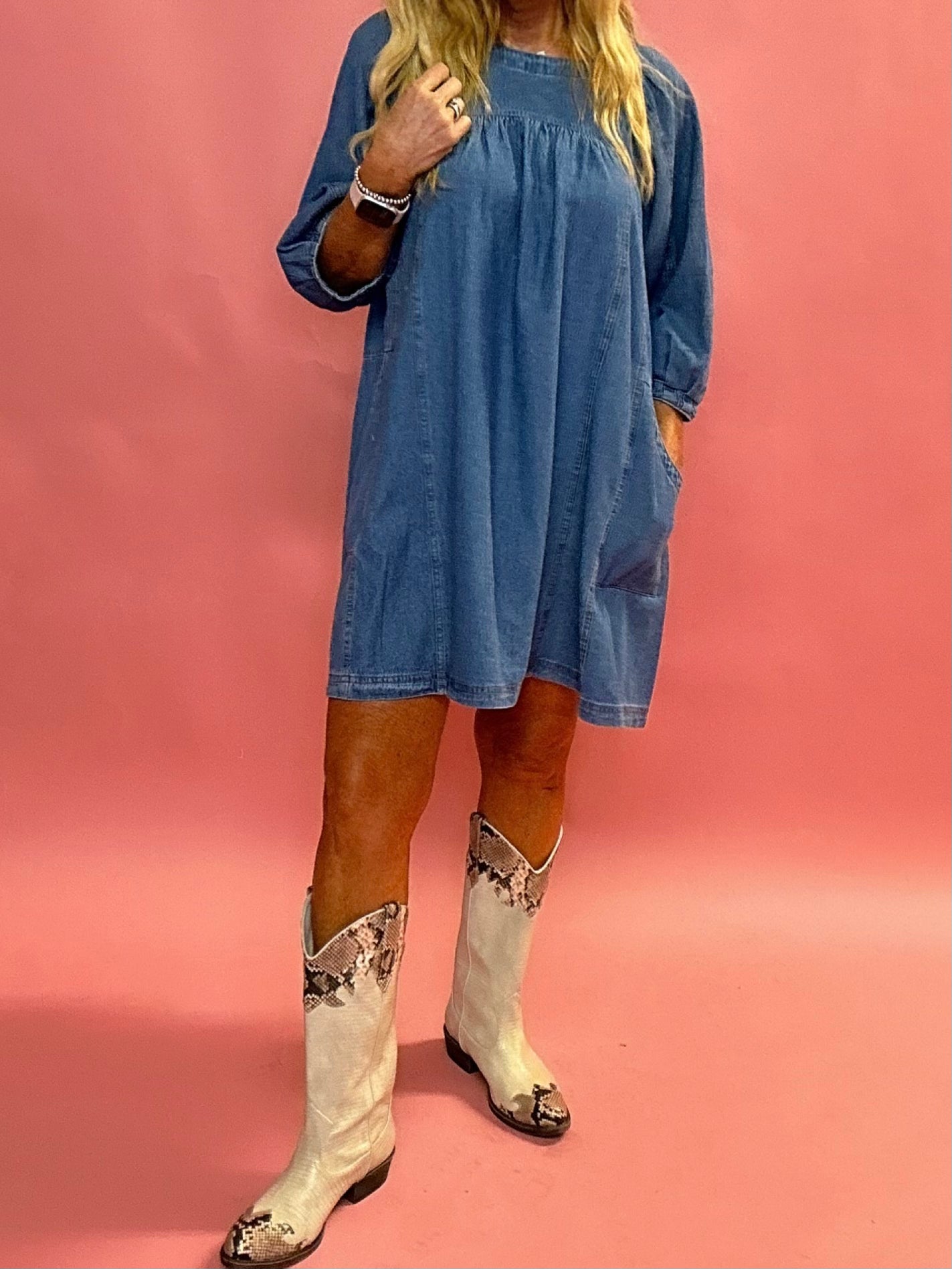 Effortless Vibe Denim Shift Dress