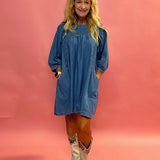 Effortless Vibe Denim Shift Dress