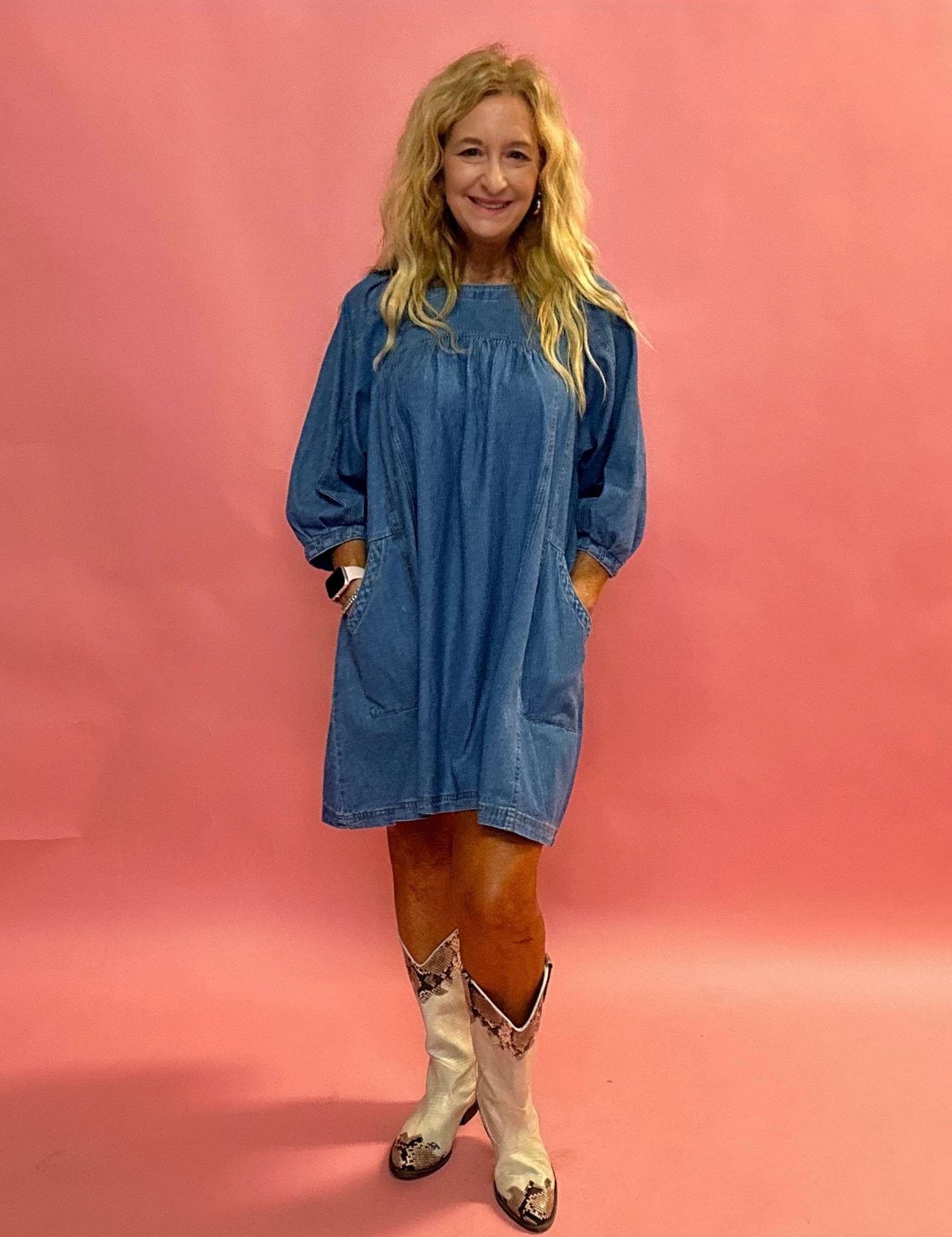 Effortless Vibe Denim Shift Dress