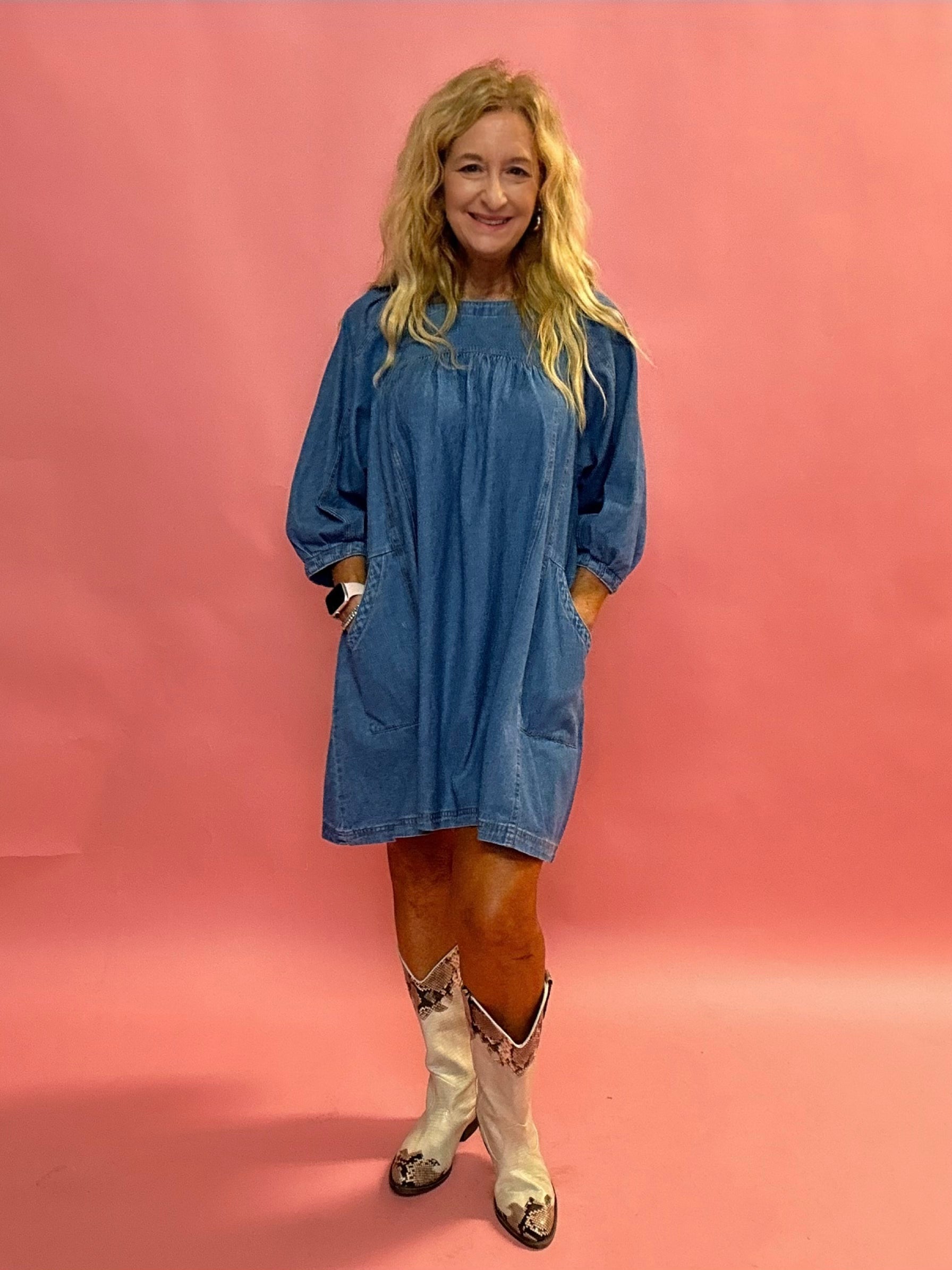 Effortless Vibe Denim Shift Dress