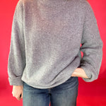 Effortless Waffle Knit High Neck Sweater