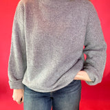 Effortless Waffle Knit High Neck Sweater