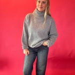 Effortless Waffle Knit High Neck Sweater