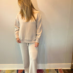 Elevated Ease Ribbed Mock Neck Pullover in Taupe