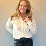 Elevated Poplin Button Down Shirt in White