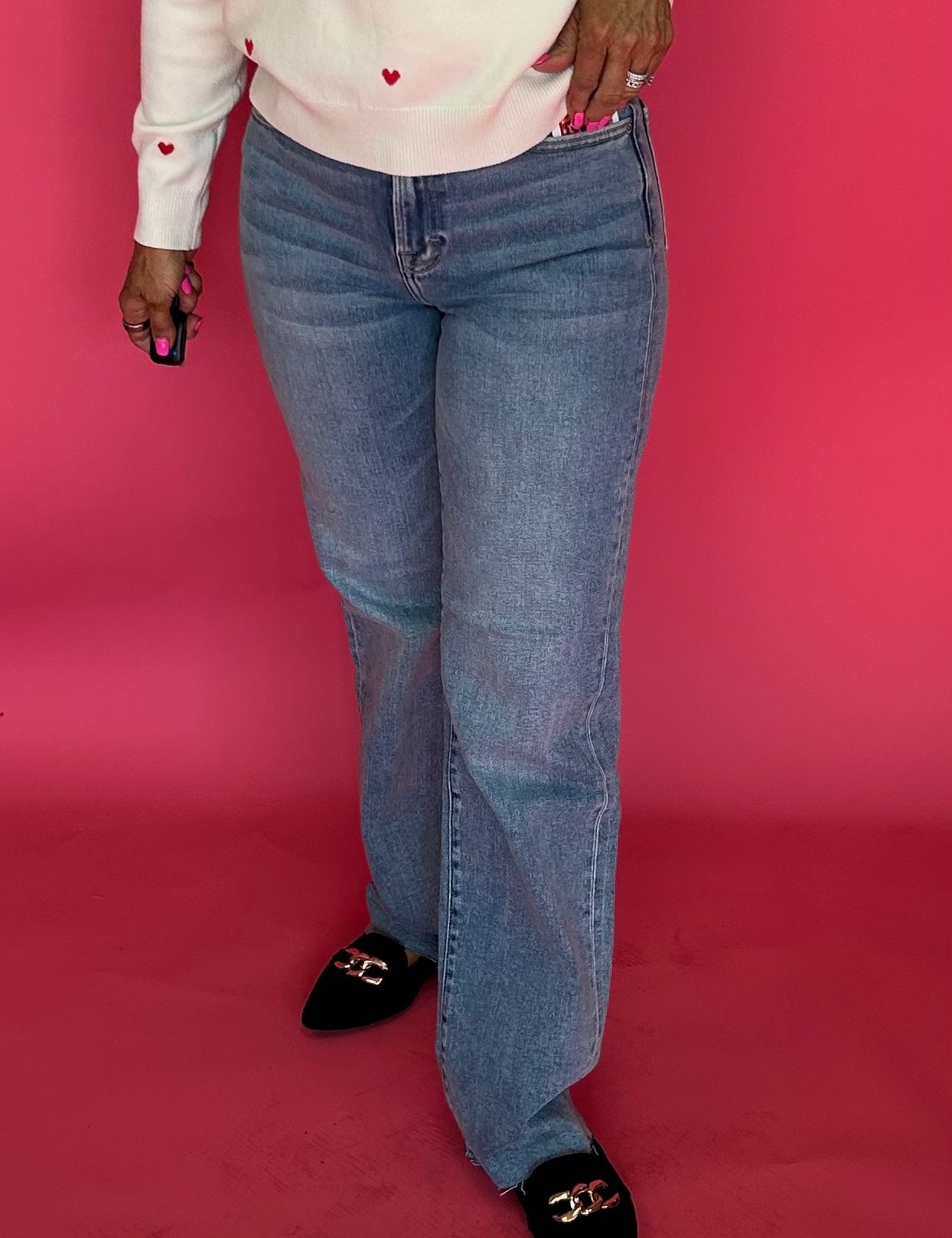 Ella High Rise Classic Straight in Medium Wash 31" Inseam