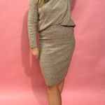 Ellie Sweater Skirt Set in Taupe