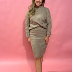 Ellie Sweater Skirt Set in Taupe